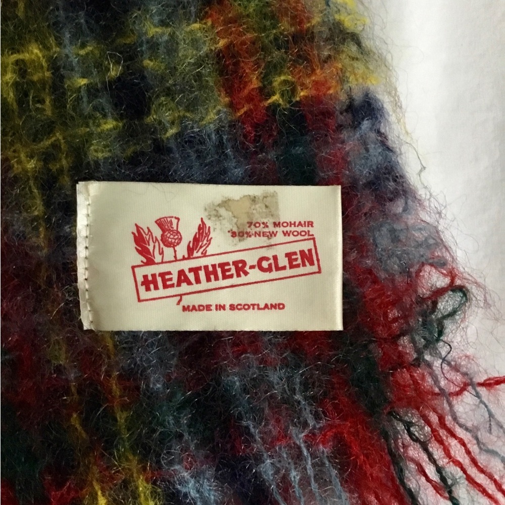 Heather-Glen Mohair New Wool Tartan Scarf 44” x 8” Made in Scotland - Picture 2 of 4